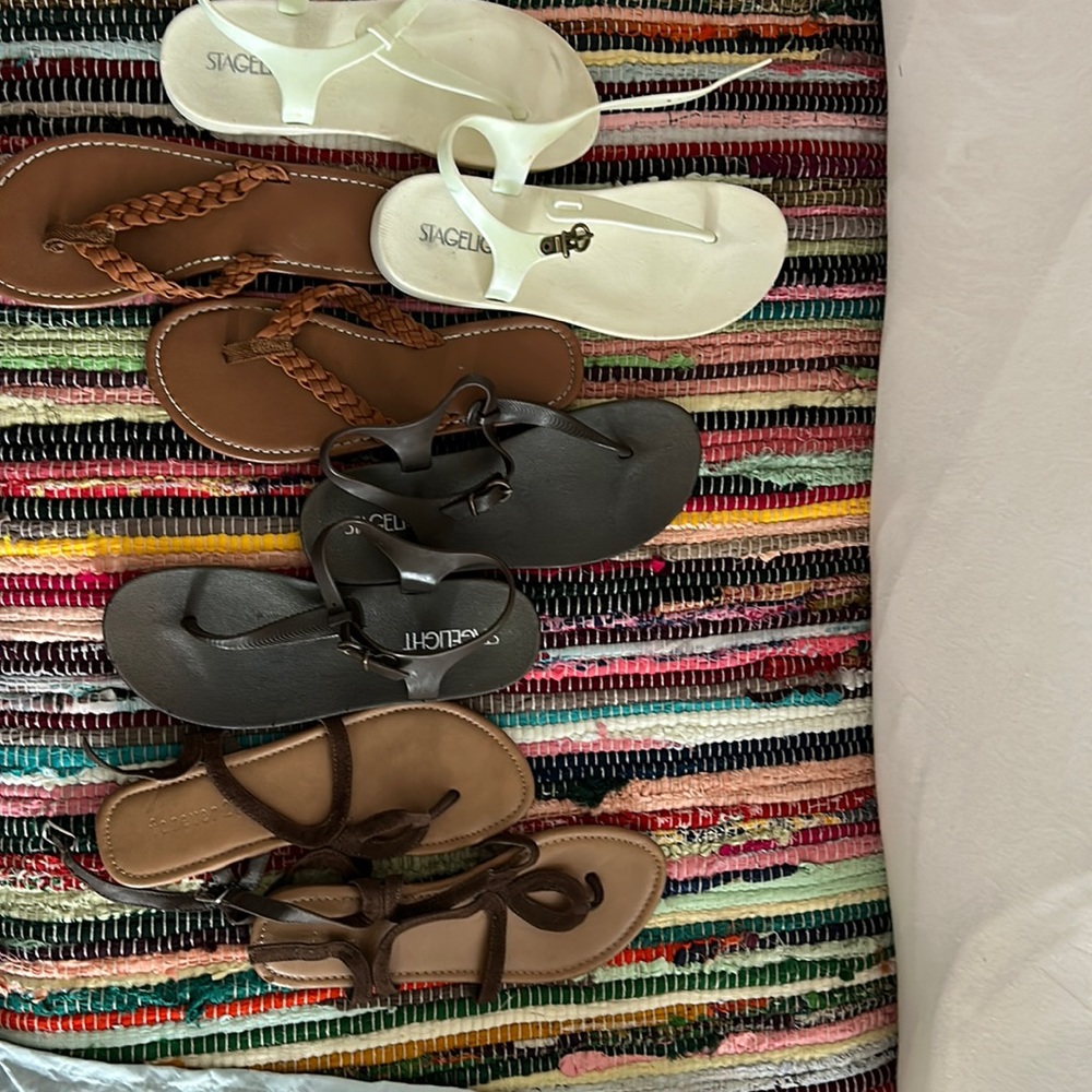 Sandals size 6 4 pairs new never used never worn